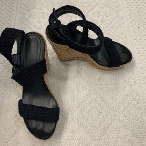 Stuart weitzman alex wedge sandal in black